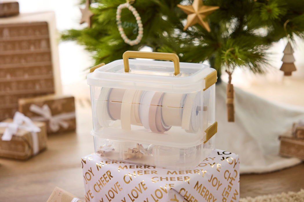 Kotak Pita dan Aksesori Natal - Emas