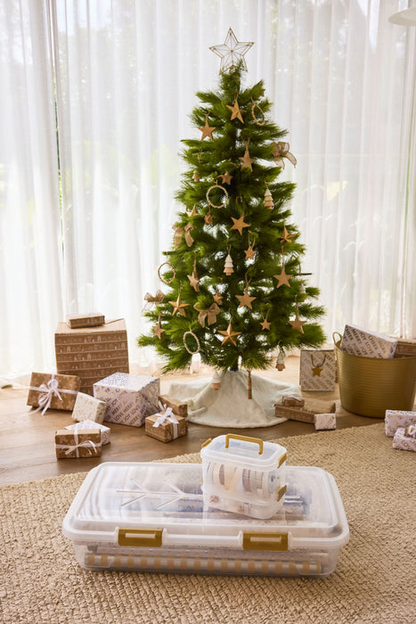 50.5L Christmas Wrapping Paper Box - Gold