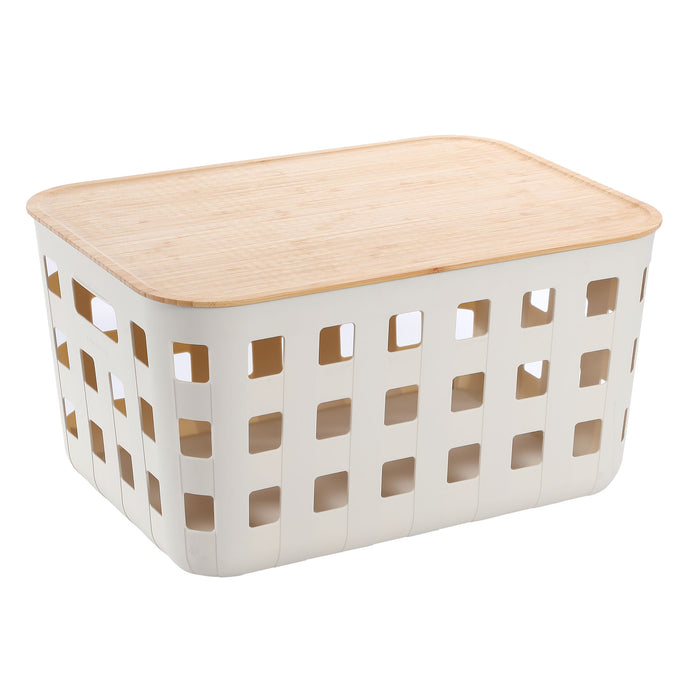 28L Aura Bamboo Lidded Basket