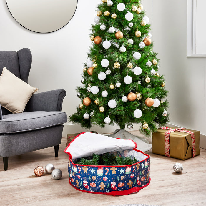 Printed Christmas Wreath Storage Bag