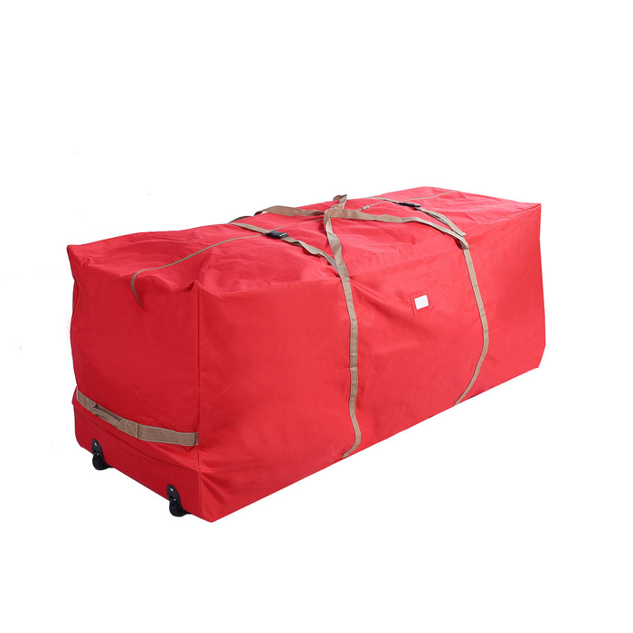 Oxford Red Christmas Tree Carry Bag on 2 Wheels