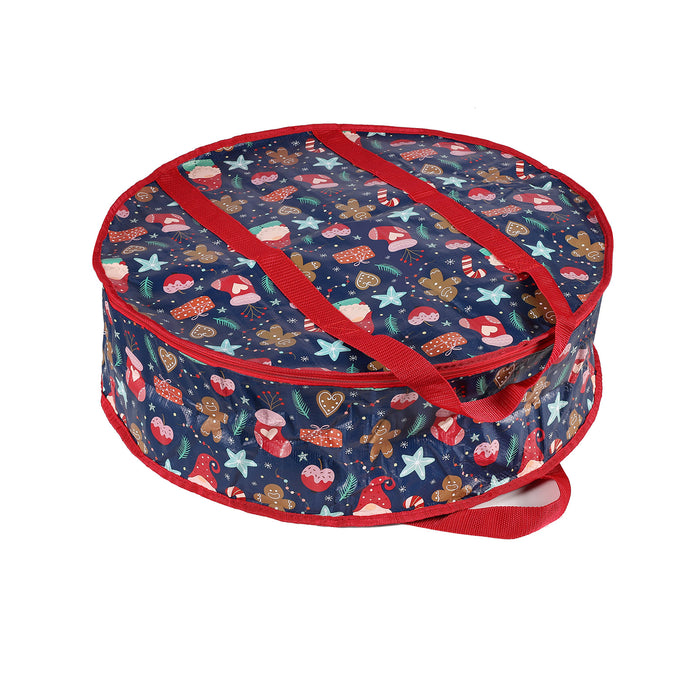 Printed Christmas Wreath Storage Bag