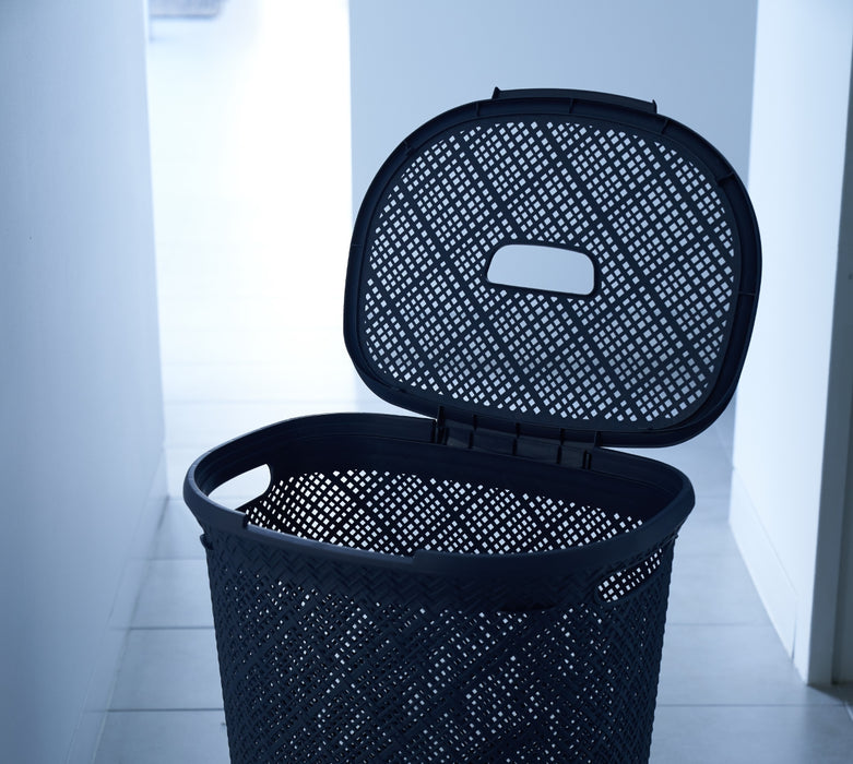60L Parker Twill Laundry Hamper With Lid