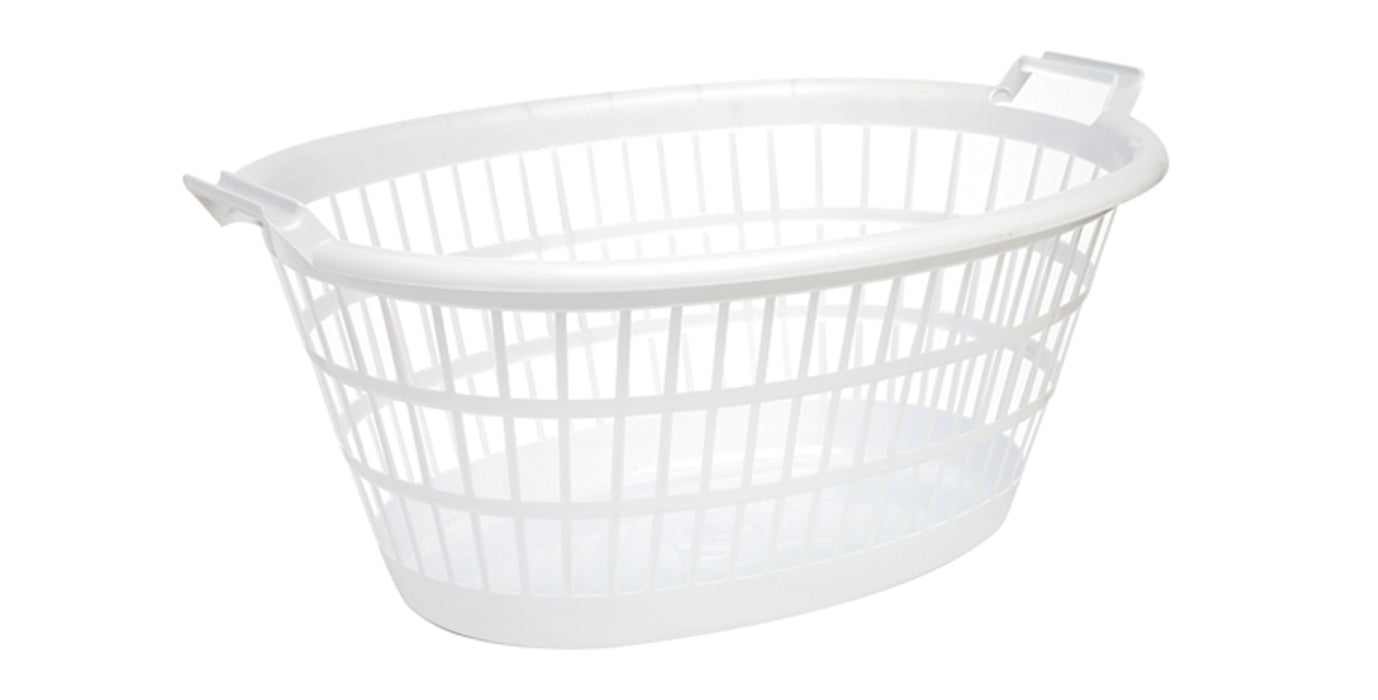 35Ltr Oval Laundry Basket White