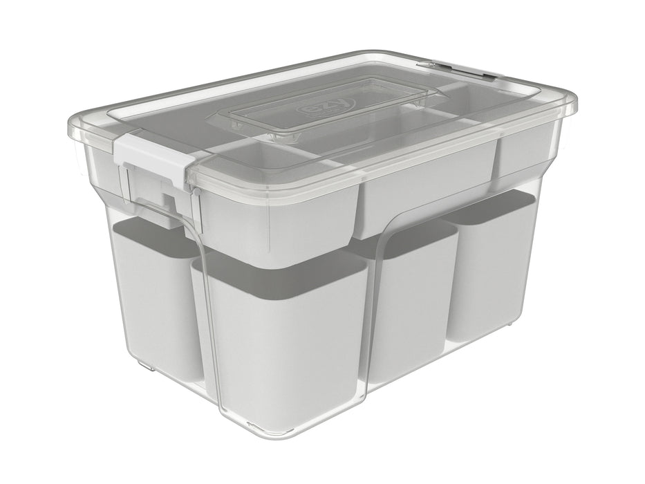 8L Sort It Container With 6 Deep Cups + Insert Tray Coloured