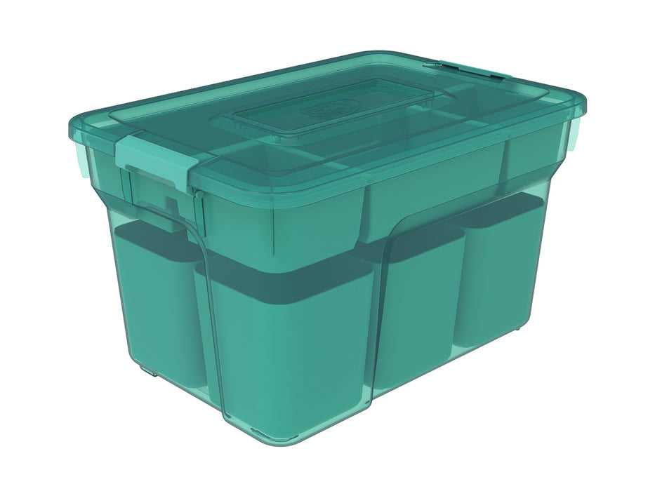 8L Sort It Container With 6 Deep Cups + Insert Tray Coloured