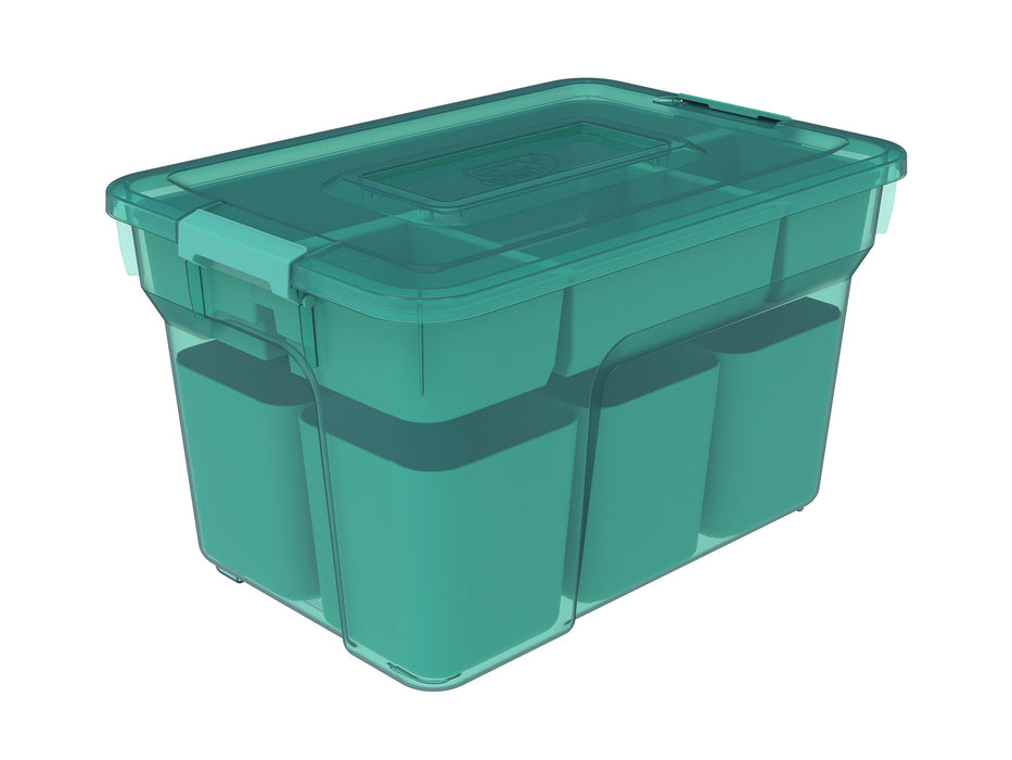 Containers 8l 8L Sort It Container With 6 Deep Cups + Insert Tray Coloured — Ezy Storage