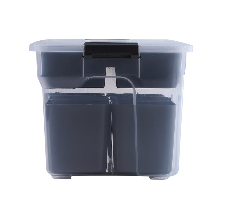 8L Sort It Container With 6 Deep Cups + Insert Tray Clear