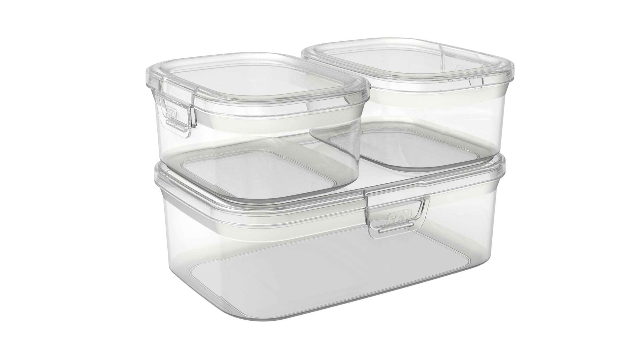 1.5L Basic Rectangle Lunch Box & 630Ml Snack Box Set Of 3 Value Pack ...