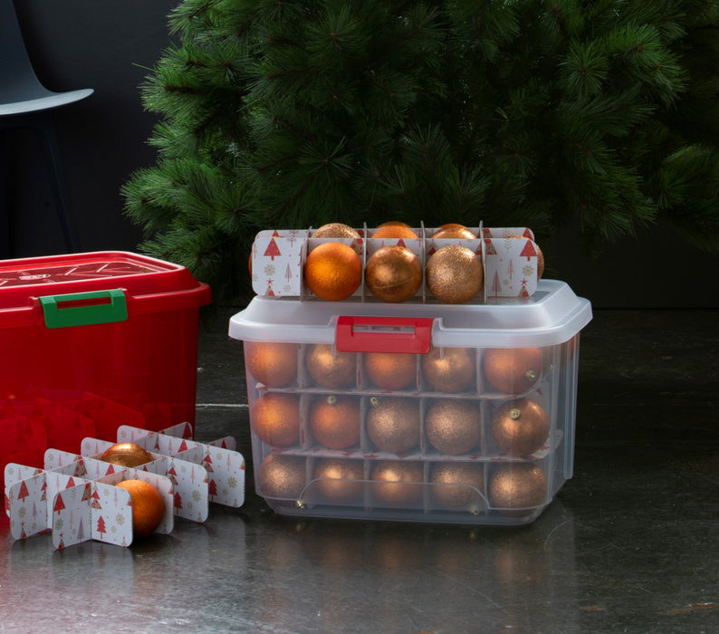 31L Christmas Ornament Box With Cardboard Dividers Ezy Storage 31l-christmas-ornament-box-with-cardboard-dividers-ezy-storage